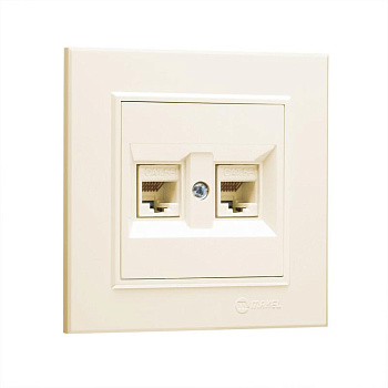 Розетка компьютерная двойн. СП Karea 16А IP20 CAT 5 крем. Makel 56010036