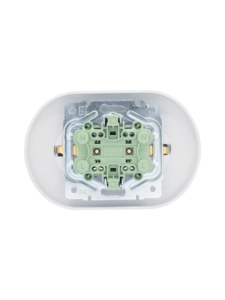 Розетка 2-м СП OSEN 16А IP20 круглая с заземл. с защ. от детей ПБТ бел. LEZARD 744-0200-127BPCH