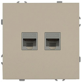 Розетка информационная 2-м СП Galaxy RJ45 16А IP20 250В шампань 15-3108-04 Эра Б0070762
