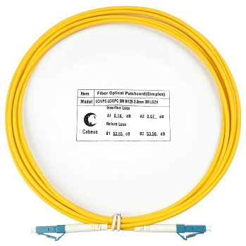 Шнур оптический FOP(S)-9-LC-LC-3M SIMPLEX LC-LC 9/125 SM 3м LSZH Cabeus 7516c