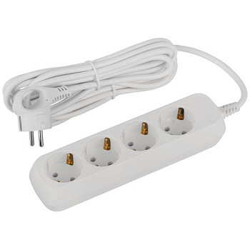 Удлинитель 4х5м с заземл. 10А IP20 GREEN LINE UDL-10-450-E ПВС 3х0.75 Эра Б0065060