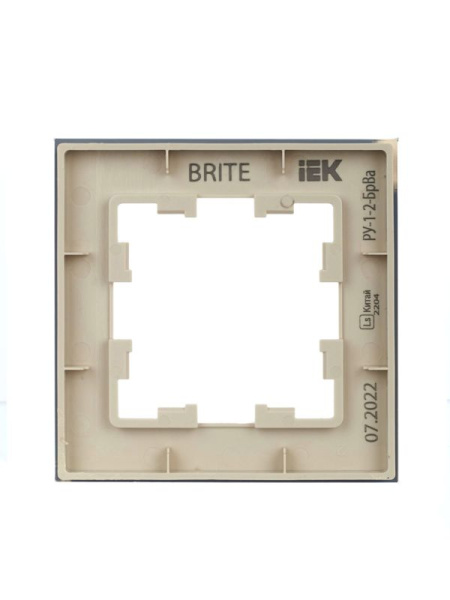 Рамка 1-м BRITE РУ-1-2-БрВа стекло ванильн. IEK BR-M12-G-K10