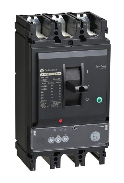 Выключатель автоматический SYSTEMEPACT CCB630 150кА S1.3M 3P3D 500А рычаг SE SPC630L50013M3DF