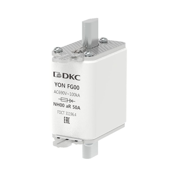 Предохранитель YON ножевого типа FG00 50А 690В хар-ка aR DKC 1FG00-0050-690V-AR