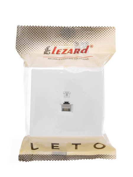 Розетка телефонная 1-м ОП LETO бел. LEZARD 752-0200-137