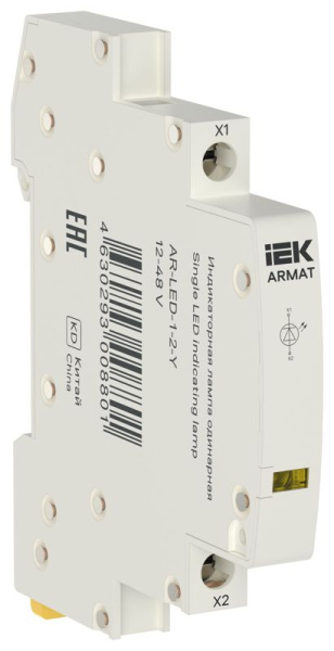 Лампа индикаторная одинарная LED 12-48В AC/DC желт. ARMAT IEK AR-LED-1-2-Y