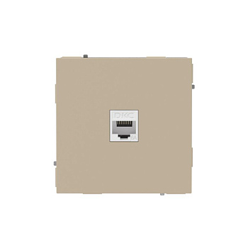 Розетка компьютерная 1-м KANT RJ45 кат.6A без шторки ванильн. марципан DKC 7015673