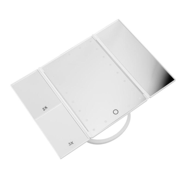 Зеркало M145-SL C01 с LED подсветкой 1x дневной свет 5Вт 4хLR6 бел. Camelion 14006