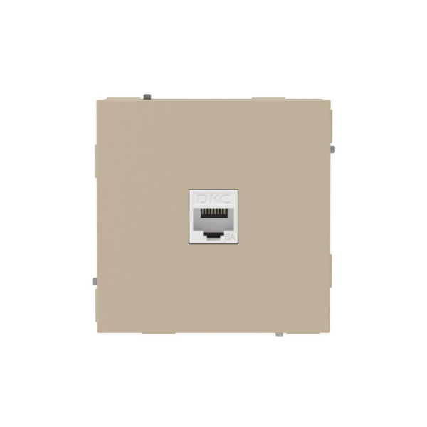 Розетка компьютерная 1-м KANT RJ45 кат.6A без шторки ванильн. марципан DKC 7015673