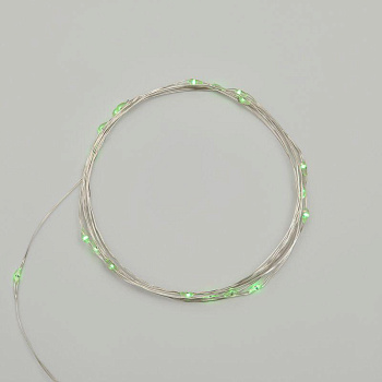 Гирлянда светодиодная "Роса" 2м 20LED зел. 2Вт 4.5В IP20 провод прозр. Neon-Night 303-008