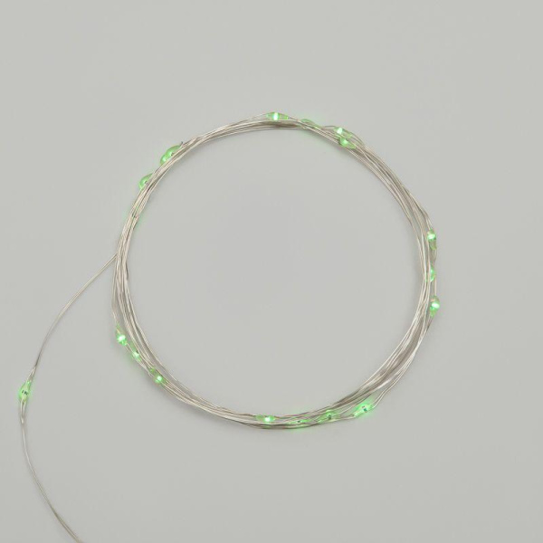 Гирлянда светодиодная "Роса" 2м 20LED зел. 2Вт 4.5В IP20 провод прозр. Neon-Night 303-008