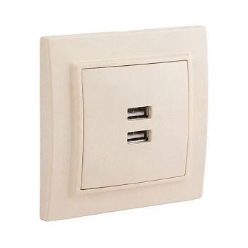 Розетка USB 2-м СП Минск 2.1А беж. EKF ERR-2USB-200