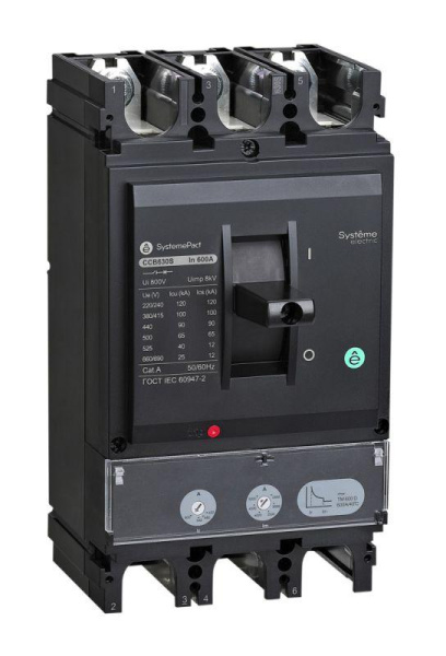 Выключатель автоматический SYSTEMEPACT CCB630 50кА 3P3D TMD600 рычаг SE SPC630N600L3DF