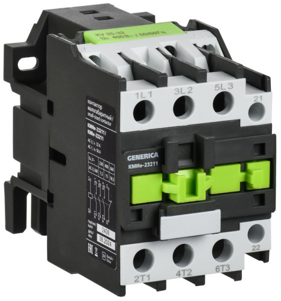 Контактор КМИе-23211 32А 400В/АС3 1НЗ GENERICA KKME21-032-400-01
