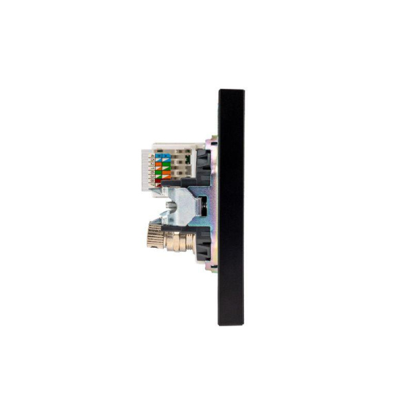 Розетка компьютерная + телевизионная СП STRONG MIELE RJ45 кат.6 + TV антрацит Kranz KR-78-0722-5