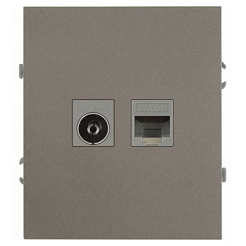 Розетка комбинированная СП Arktik RJ45 + TV 16А IP20 250В титан 16-3110-07 Эра Б0070500