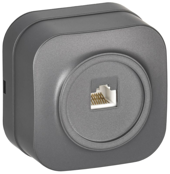 Розетка компьютерная ОП RJ45 кат.5E GLORY РК10-ХСм сталь матов. IEK EKH10-K46M