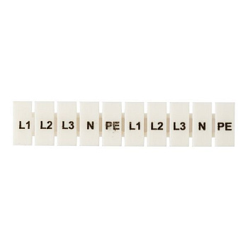 Маркеры для UT/ST/Push-in 2.5 с символами "L1. L2. L3. N. PE" (уп.100шт) EKF zb-st-2.5-L-1-3