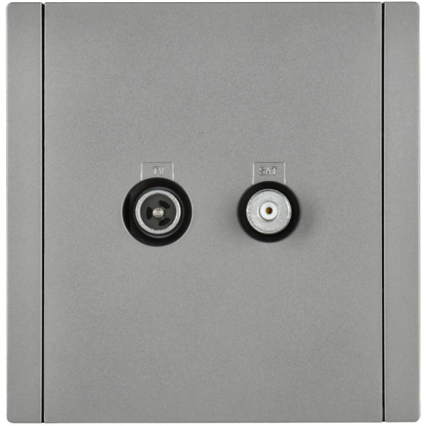 Розетка 2-м TV+SAT FORTE&PIANO FP538 сталь IEK FP-AF20-O-K46
