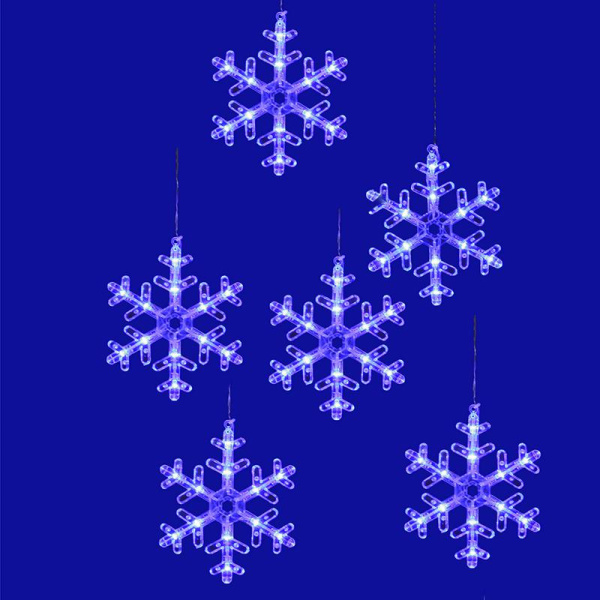 Занавес LED фигурный ULD-E1503-072/DTA BLUE IP20 SNOWFLAKES-3 1.5х0.3м 72 светодиода. син. свет провод прозр. Uniel UL-00007336