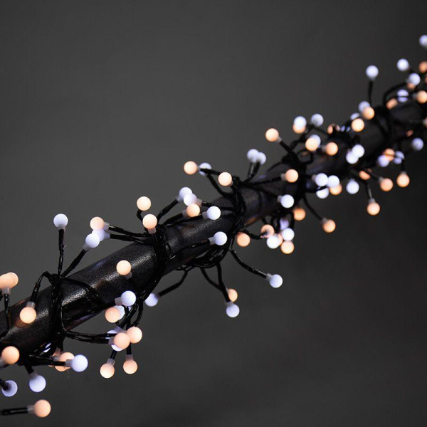 Гирлянда светодиодная "Мишура LED" 3м 288LED бел./тепл. бел. 18Вт 220-240В IP20 провод ПВХ темн. зел. Neon-Night 303-608