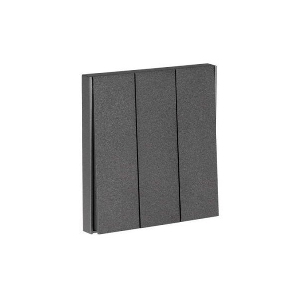 Выключатель 3-кл. СП STRONG 10А IP20 графит Kranz KR-78-0707-6