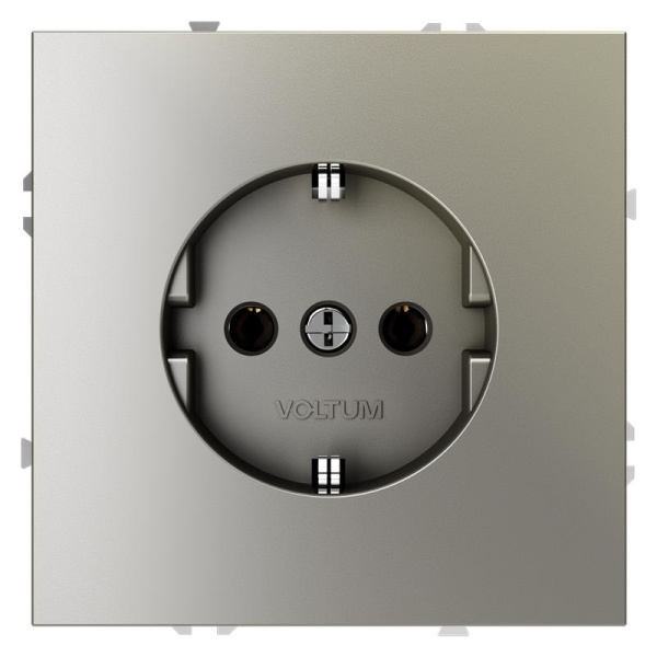 Розетка 1-м СП S70 16А с заземл. механизм шелк Voltum VLS040104