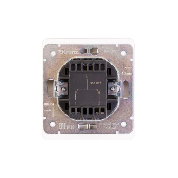 Выключатель 2-кл. СП ROUND MIELE 10А перламутр Kranz KR-78-0706-1