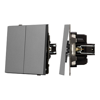 Выключатель непроходной 2-кл. SWT-TENDO-MK02-PL-GR 10А 230В механизм Arlight 054060