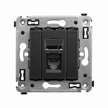 Розетка компьютерная 1-м СП Avanti "Черный матовый" RJ45 кат.6 DKC 4412293