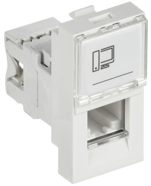 Розетка компьютерная 1мод. PRIMER RJ45 кат.6 РКИ-10-00-П-6 бел. IEK PR-KK40D-RI-0-1-C06U-K01