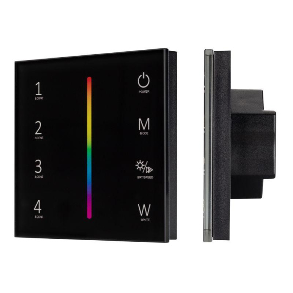 Панель сенсорная SMART-P22-RGBW-G-IN 12-24В 4х3А 2.4G IP20 пластик. черн. Arlight 033766