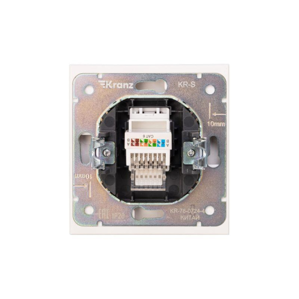 Розетка компьютерная СП STRONG MIELE RJ45 кат.6 жемчуг Kranz KR-78-0724-4