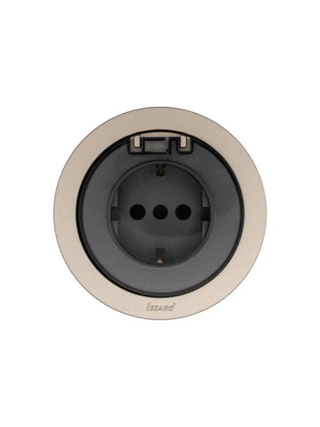 Розетка 1-м СП OSEN IP44 с заземл. с крышкой ПБТ механизм титан LEZARD 743-3788-123BIPCH
