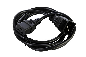Шнур питания R-16-Cord-C19-C20-3 C19-C20 16А 220В проводник. 3х1кв.мм 3м черн. Rem 1362015