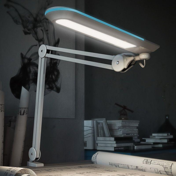 Светильник светодиодный настольн. Blue Stream 60LED бестеневой на струбцине бел. Rexant 31-0407