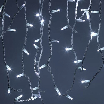 Гирлянда светодиодная "Бахрома" 2х0.7м 100LED холод. бел. IP65 220В бел. мерцание провод бел. каучук (без шнура питания) ERAPS-BK1 Эра Б0051890