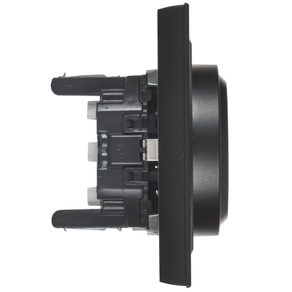 Розетка 2-м BRITE РСш22-3-БрЧ 16А IP20 с заземл. с защ. шторк. безвинтов. крепл. в сборе. черн. IEK BR-R24-16-1-K02-F