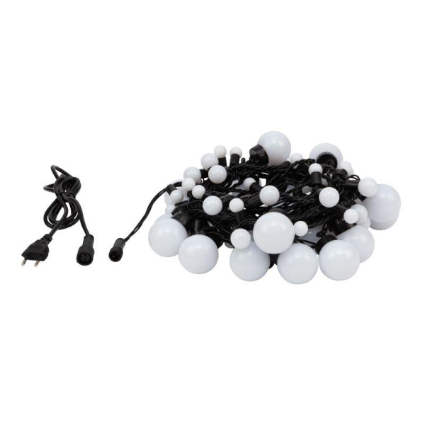 Гирлянда светодиодная "Мультишарики" 10м d17.5мм d23мм d45мм 80LED RGB 10Вт 220-240В IP65 провод ПВХ черн. Neon-Night 303-589