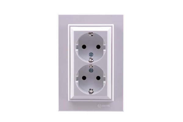 Розетка 2-я с/з СП Karea 16А IP20 жемчуж. Makel 56100082