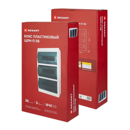Бокс ЩРН-П-36 IP41 пластик. бел. Rexant 11-0336