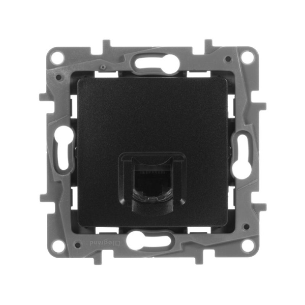 Розетка компьютерная СП Etika RJ45 кат.6 UTP IP20 антрацит IEK 672653