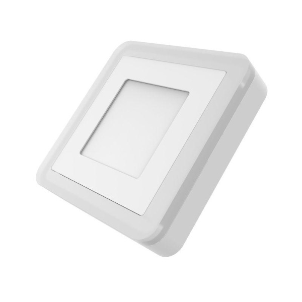 Светильник светодиодный Backlight 3+3Вт 3000К IP20 350лм d105х40мм ДБО квадрат потолочный накладной 3 режима работы GAUSS BL220