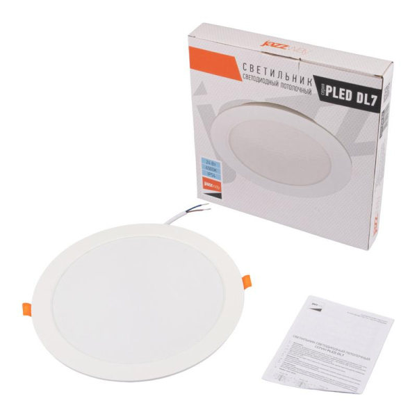 Светильник светодиодный PLED DL7 WH 24Вт 6500К IP54 2040лм встраив. бел. JazzWay 5069121