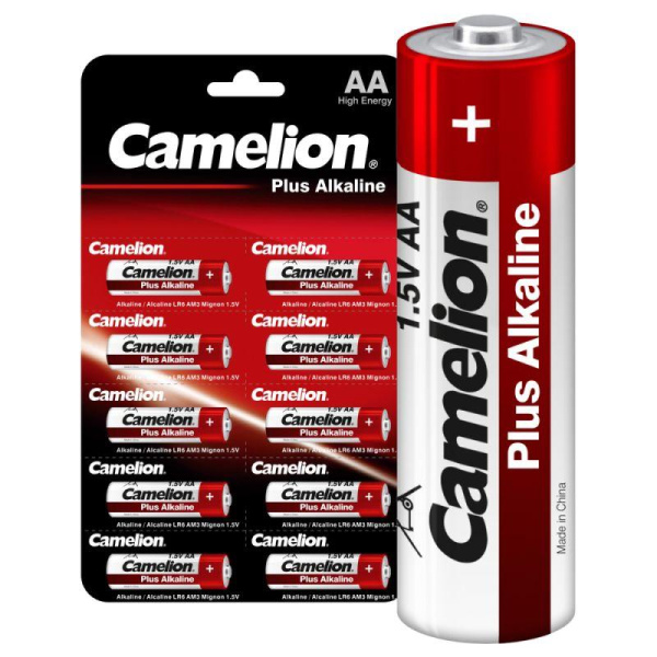 Элемент питания алкалиновый AA/LR6 1.5В Plus Alkaline LR6-BP1х10P (блист.10шт) Camelion 14135