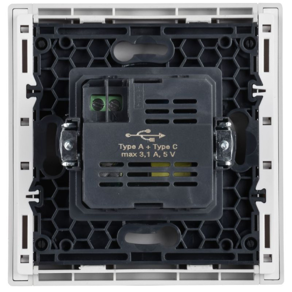 Розетка USB A+C 3.1А FORTE&PIANO FP250 бел. IEK FP-U22-D31-K01