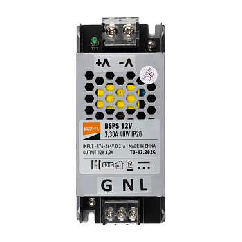 Блок питания для светодиод. ленты BSPS 12В 3.30А 40Вт IP20 JazzWay 5062122