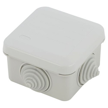 Коробка распаячная KORz-70-70-40-4gv открытой установки 70х70х40мм защелк. крышка 4 вставл. сальника IP55 Эра Б0055758