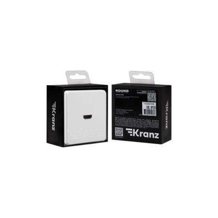 Розетка СП ROUND HDMI IP20 перламутр Kranz KR-78-0730-1