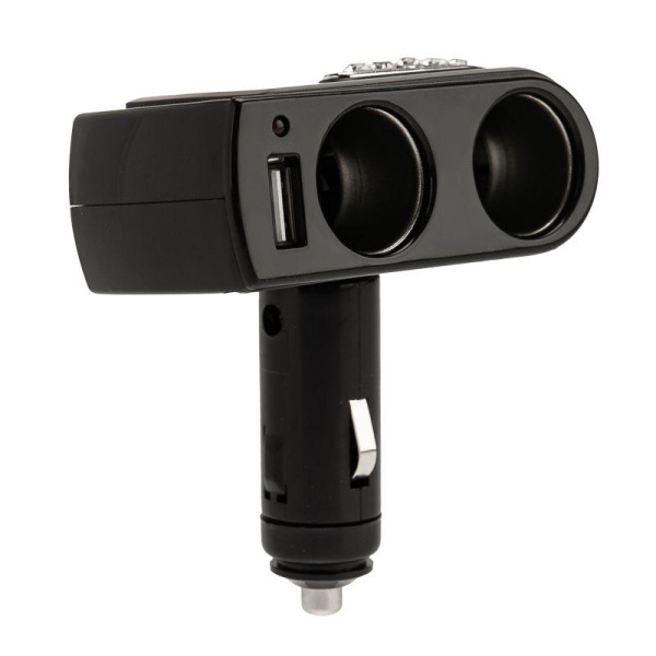 Разветвитель автоприкуривателя 2 гнезда 1хUSB (5 V 1000 mA) Rexant 16-0238